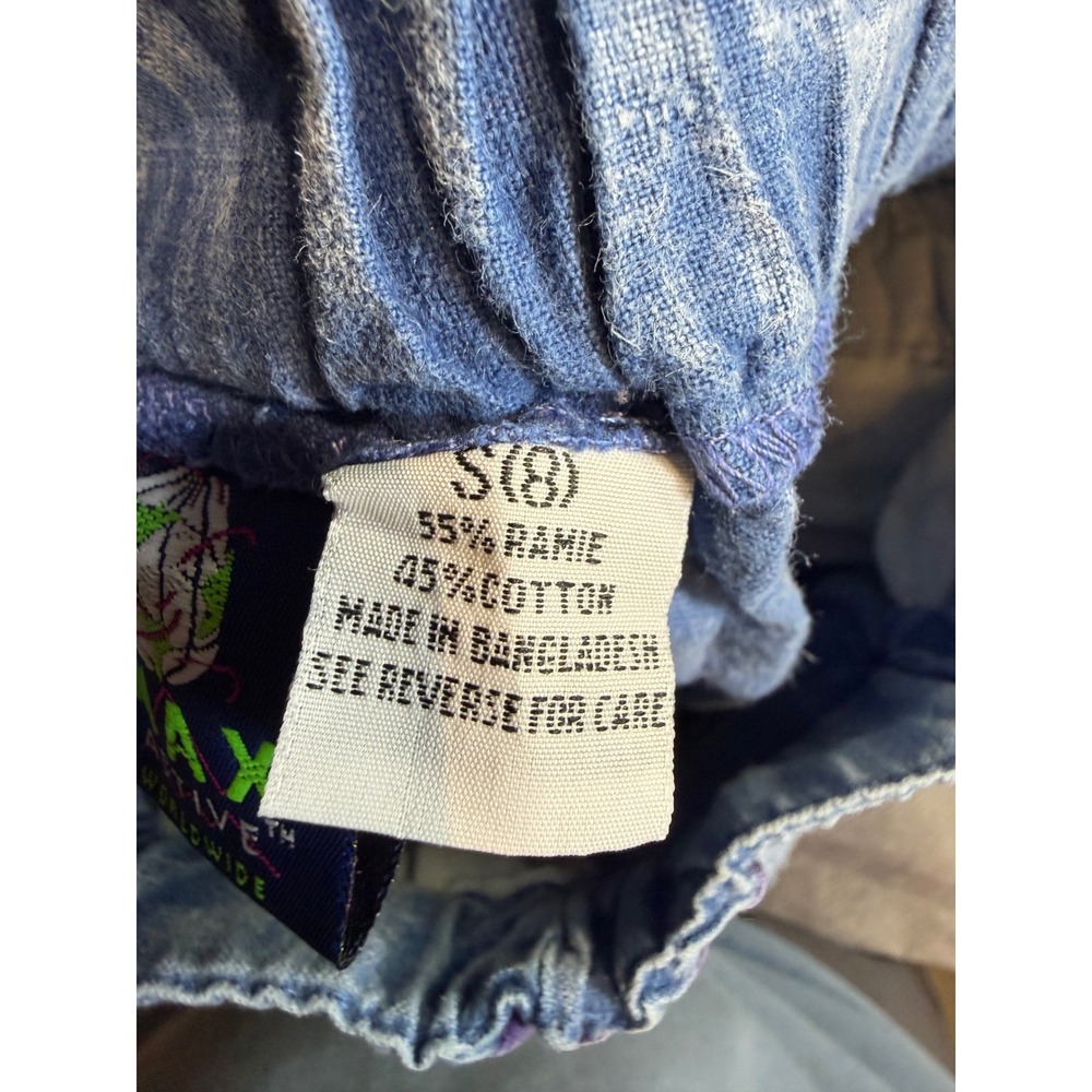 Max Active Worldwide Vintage Kids Shorts Blue Green Purple Ramie Cotton Size 8 - Picture 4 of 7